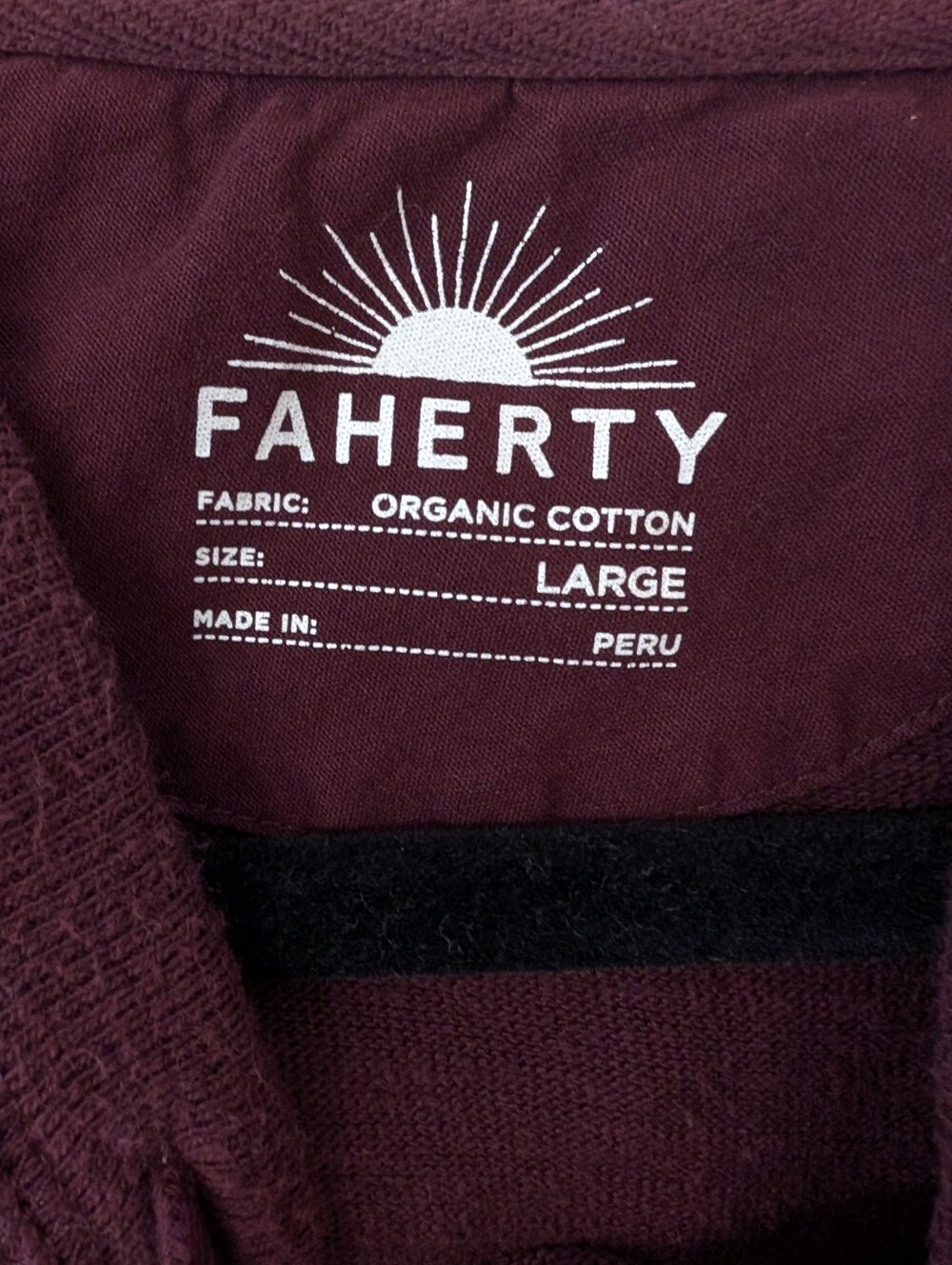 Faherty | Sunwashed Organic Hoodie | Vineyard Wine - Picture 5 of 6